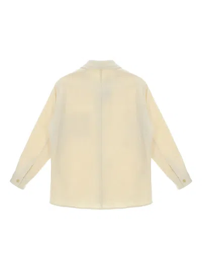 Auralee Homespun Tweed Shirt Blouson In White