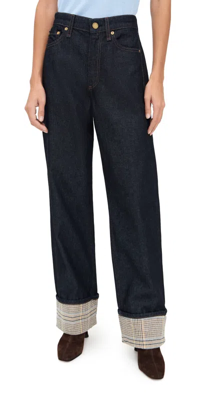 Rag & Bone Shea High Rise Ankle Cuffed Jeans In Twilight Rinse Combo In Blue