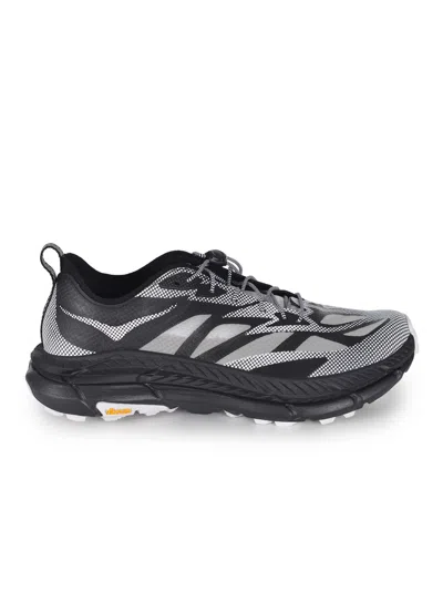 Hoka Mafate Speed 4 Lite Black Low Top Sneakers With Mesh Panels In Tech Fabric Unisex In Black
