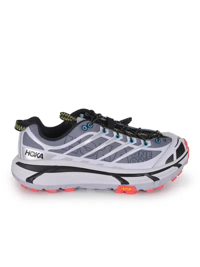 Hoka Mesh Trail Shoes With Quick-lace System In Gray
