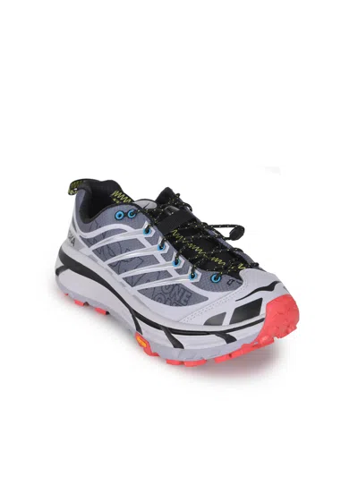 Hoka Mesh Trail Shoes With Quick-lace System In Gray