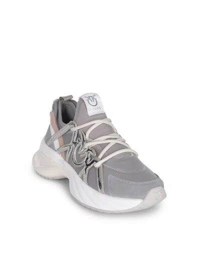 Pinko Slip-on Sneakers Made Of Technical Fabric In Gray