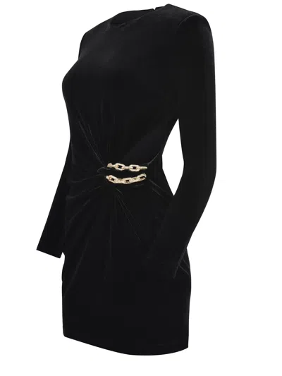 Self-portrait Mini Velvet Dress In Black