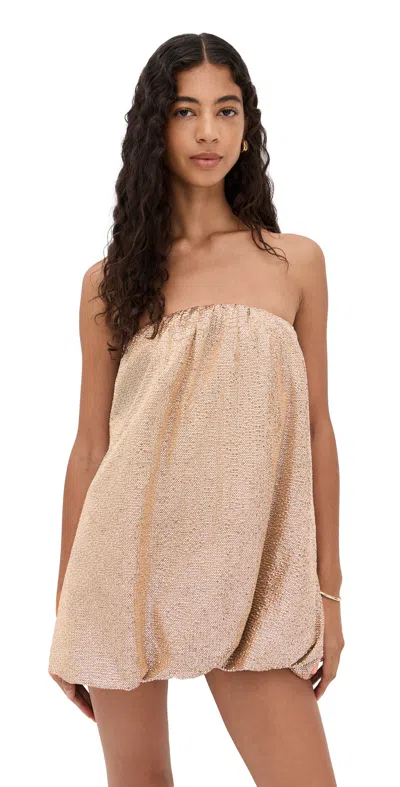 Show Me Your Mumu Beverly Bubble Dress Silver Confetti In Brown