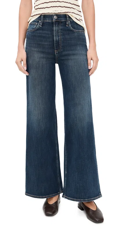 Rag & Bone Womens Ness Flexi Sofie Ankle Wide-leg Denim Jeans In Blue