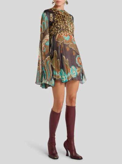 Etro Paisley Chain Crop Top In Gold