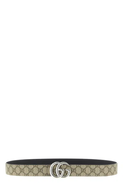 Gucci Reversible Belt Featuring Monogram Pattern In Brown