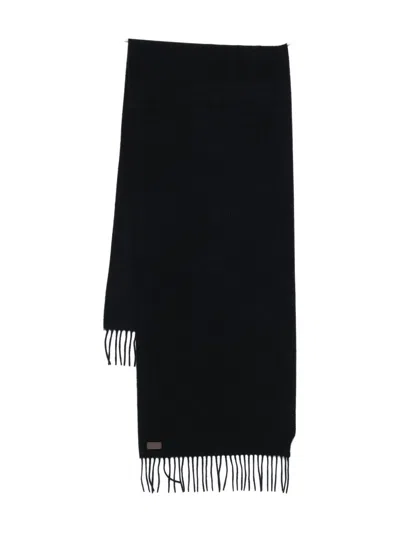 Canali Fringed Scarf In Blue
