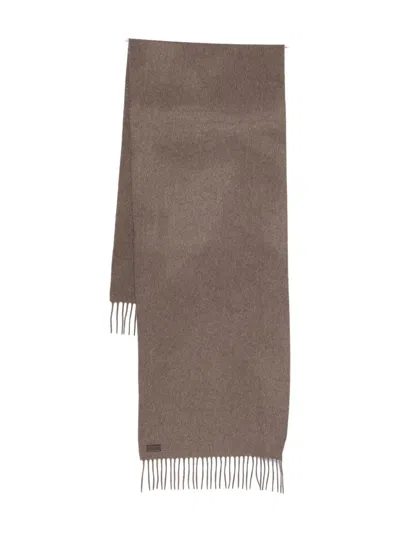 Canali Fringed Scarf In Brown