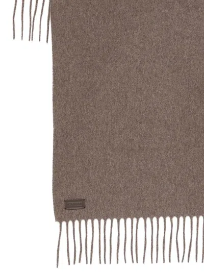 Canali Fringed Scarf In Brown