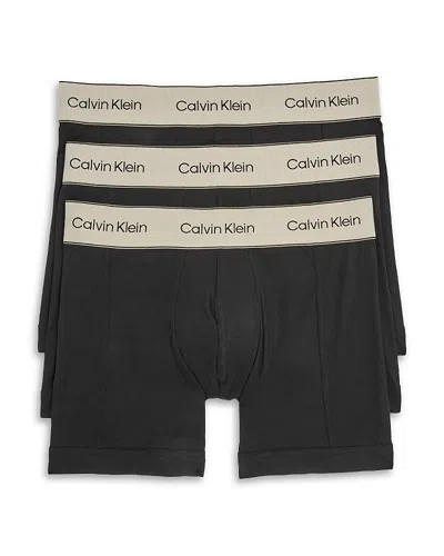 Calvin Klein Heritage Stretch Boxer Briefs, Pack Of 3 In Black