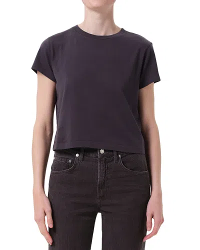 Agolde Adine Cotton Shrunken Tee In Purple