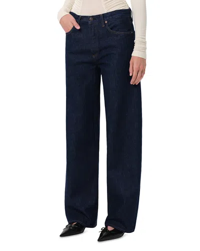 Agolde Harper Mid Rise Relaxed Straight Jeans In Reissue In Blue