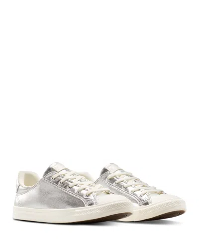 Converse Chuck Taylor All Star Dainty Lucky Metal Sneakers Silver Metallic/egret In Animal Print