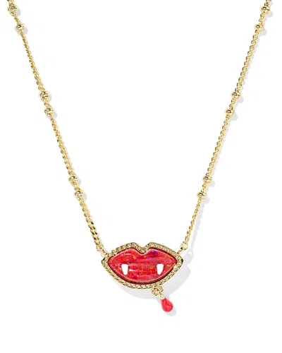 Kendra Scott Kyocera Opal Vampire Short Pendant Necklace In Gold