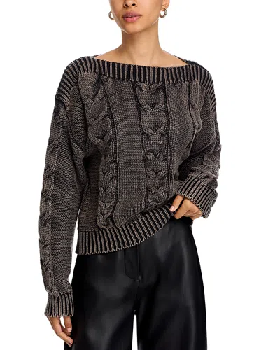 Steve Madden Debbi Cable Knit Sweater In Brown
