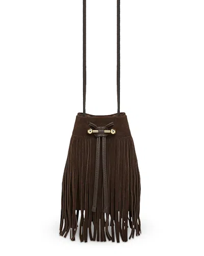 Strathberry X Cinq A Sept Osette Fringe Crossbody Pouch In Brown