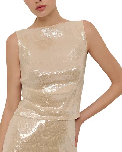 Elodie The Label Reed Sequin Top In Gold