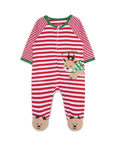 Little Me Boys' Reindeer Stripe Footie - Baby In Multi