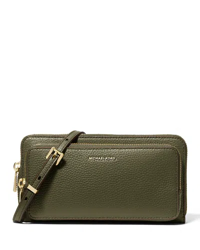 Michael Kors Jet Set Large Continental Crossbody In Green
