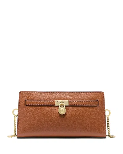 Michael Kors Hamilton Small Leather Convertible Crossbody In Brown