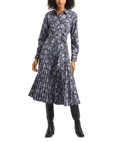 Derek Lam 10 Crosby Kenza Pleated Midi Dress In Blue