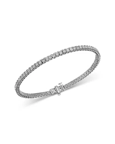 Bloomingdale's Fine Collection Diamond Princess Tennis Bracelet In 14k White Gold, 5.0 Tcw In White