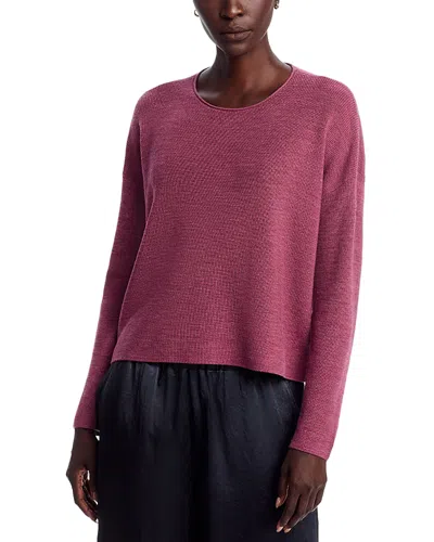 Eileen Fisher Crewneck Wool Sweater In Pattern