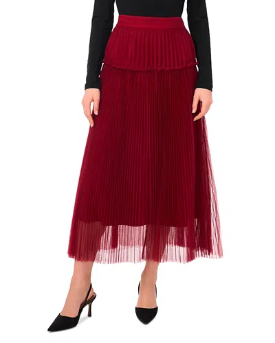 Vince Camuto Pleated Midi Skirt In Red
