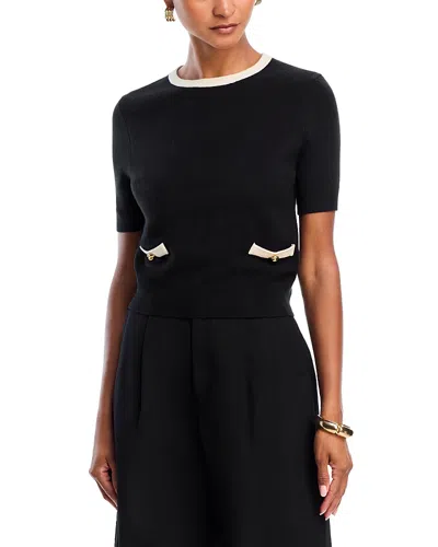 French Connection Babysoft Short Sleeve Sweater In Black