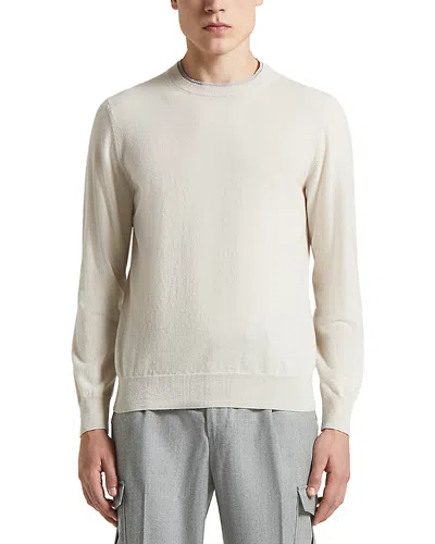 Peserico Crewneck Wool And Cashmere Sweater In White