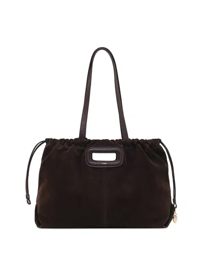 Maje Suede M Tote In Brown