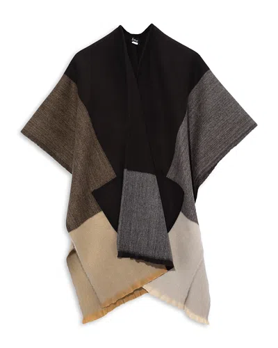 Echo Colorblock Poncho In Black