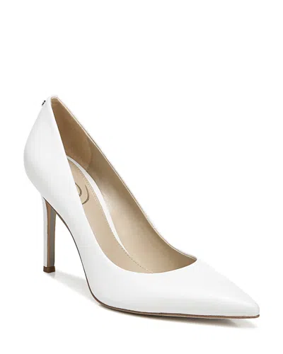Sam Edelman Hazel Pointed Toe Pump Modern Ivory Leather In White