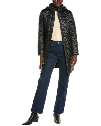 Via Spiga Box Quilt Walker Coat In Black