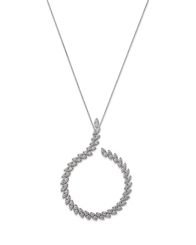 Roberto Coin 18k White Gold Marquesa Diamond Swirl Pendant Necklace, 25-27 In Silver