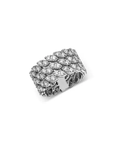 Roberto Coin 18k White Gold Marquesa Diamond Triple Row Cluster Ring In Gold