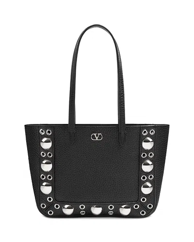 Valentino Nellcote Mini Shopping Tote Bag In Leather In Black