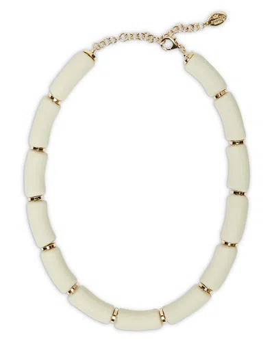 Weekend Max Mara Brianza Leather Choker Necklace In White