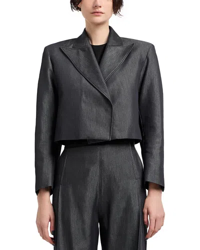Emporio Armani Cropped Jacket In Black