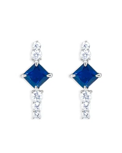 Meira T 14k White Gold Blue Sapphire & Diamond Spike Stud Earrings In White