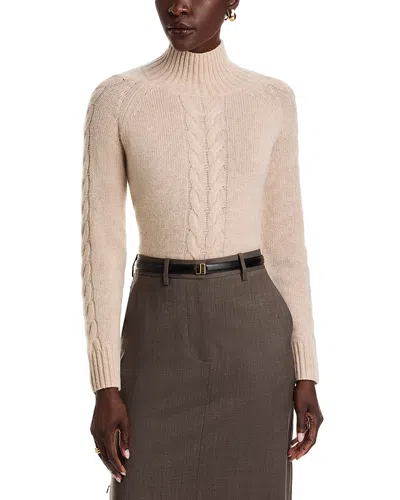C By Bloomingdale's Cashmere Cable Mock Neck Sweater - Exclusive In Brown