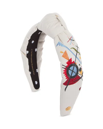 Lele Sadoughi X The Met Kandinsky Violett Knotted Embroidered Headband In White