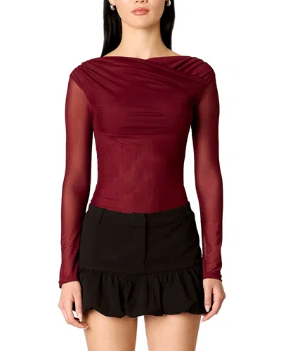 Nia Aria Top In Burgundy