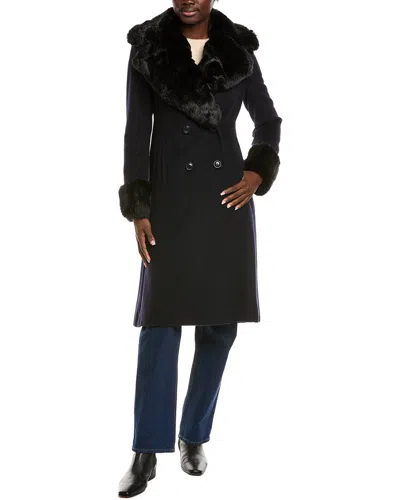 Via Spiga Wool-blend Coat In Black