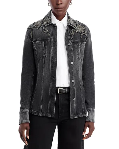 Kobi Halperin Tally Beaded Floral Jacket In Black