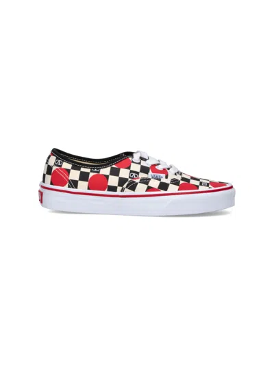 Valentino Garavani And Vans Low-top Trainer In Fabric With Vlogo Checkerboard Print And Polka Dot De In Multi
