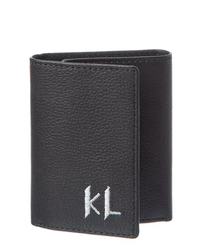 Karl Lagerfeld Leather Trifold Wallet In Black