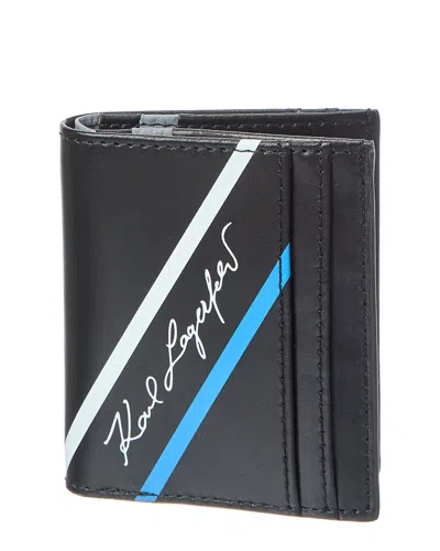 Karl Lagerfeld Folding Leather Card Holder In Multi