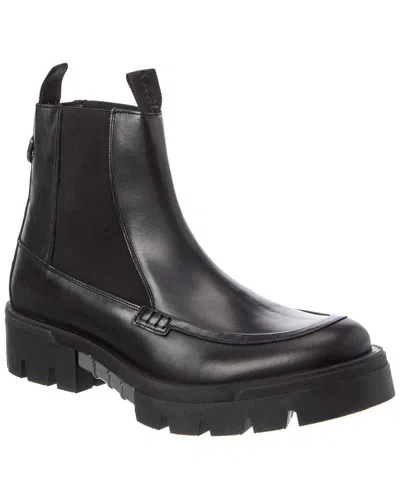 Karl Lagerfeld Apron Toe Leather Chelsea Boot In Black